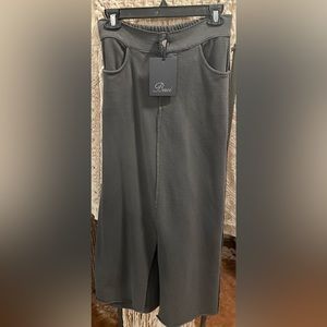 Baci (Italy) brand heavy cotton maxi skirt with front slit.